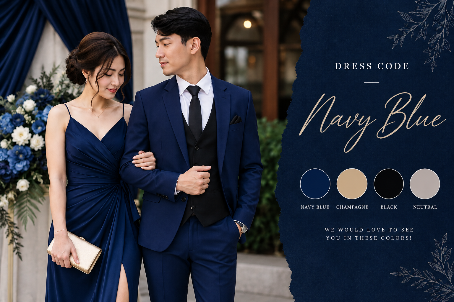 Elegant formal wedding attire